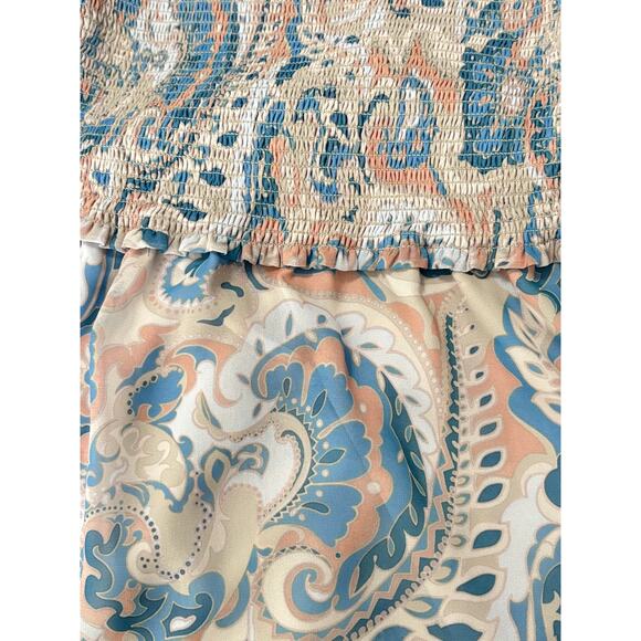 Wilfred Tempest Mini Dress Paisley Dress Women's Large Long Sleeves Pastel Blue - Picture 11 of 13